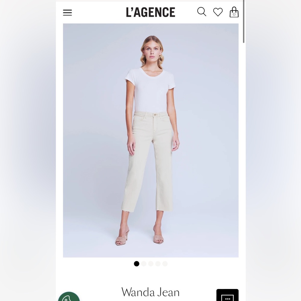 Worn twice - L’AGENCE Wanda Cropped Jean - Size 28 - in Oat / Mothergoose